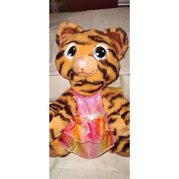 Retired Build A Bear Tiger Cub Plush Big Blue Eyed 2017 Stuffed Animal BABW Test - Picture 4 of 8